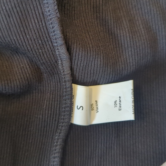 NWT HALARA Black Ribbed Knit Round Neck Split Bodycon Midi Casual Dress, US S - Picture 2 of 6